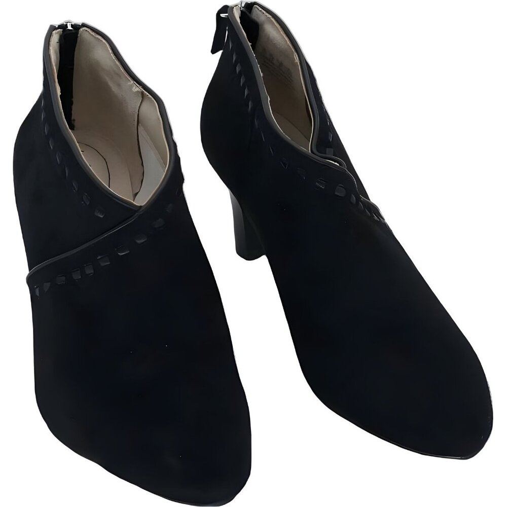 Life Stride Black Suede Ankle Heels